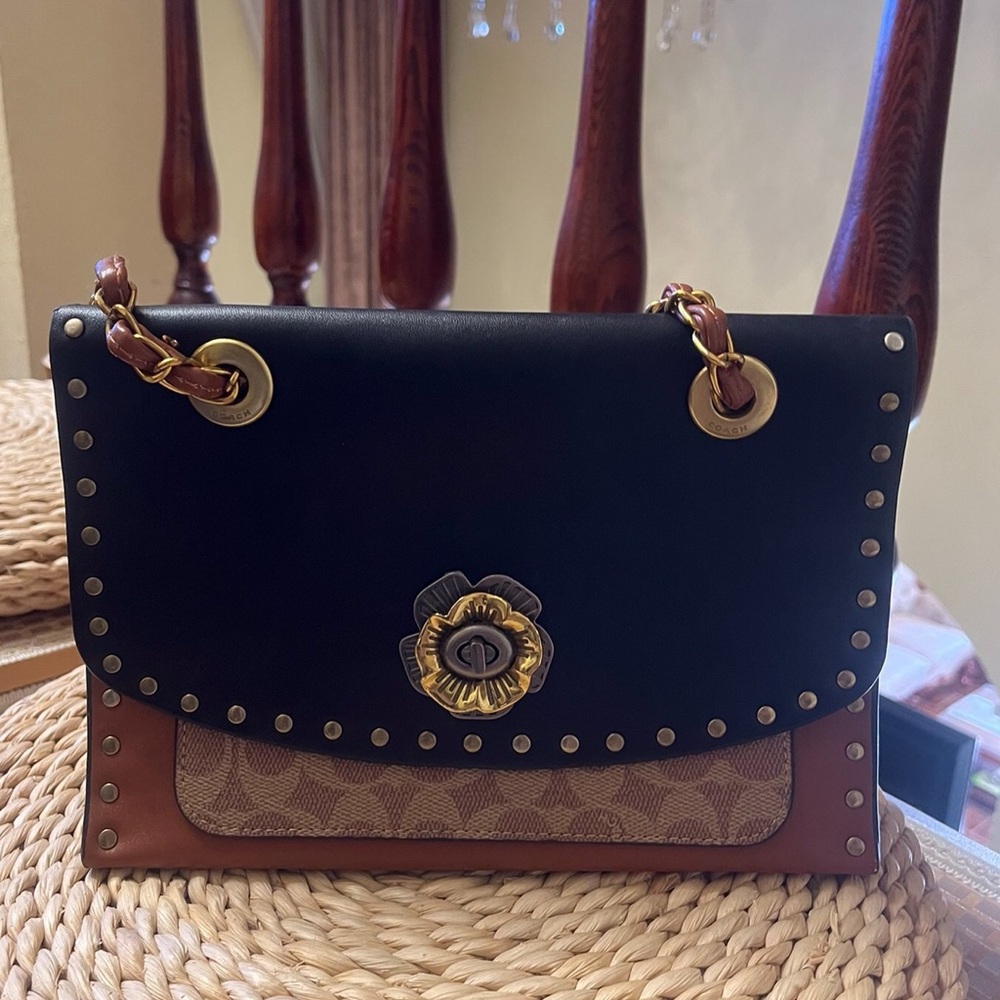 Coach Black and Brown Shoulder Bag